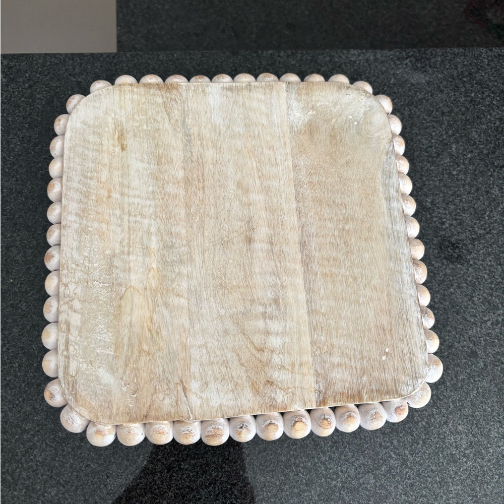 Rustic Beaded Edge Wooden Tray